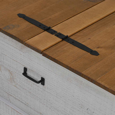 Valkoinen säilytysarkku halden Floarei 91x91x47cm (massiivipuumänty)