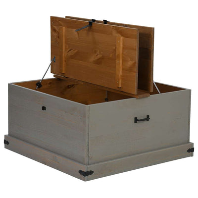 Harmaa säilytysarkku halden Floarei 91x91x47cm (massiivipuu mänty)