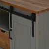 TV-kaappi HALDEN liukuovella harmaa 110x40x60 cm massiivipuuta