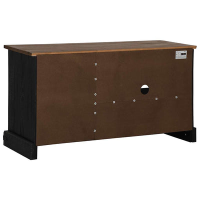 TV-kaappi HALDEN liukuovella musta 110x40x60 cm massiivipuu