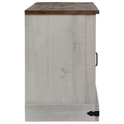 TV Kaappi HALDEN 2 Liukuovea Valkoinen 150x40x60 cm Massiivipuu