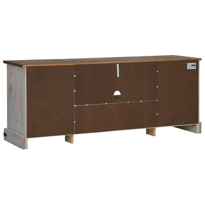 TV Kaappi HALDEN 2 Liukuovea Valkoinen 150x40x60 cm Massiivipuu