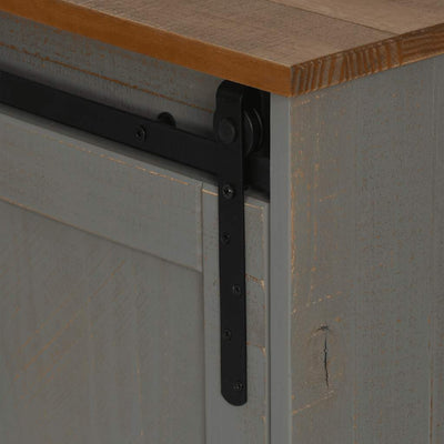 Harmaa tv kaappi halden Risa 150x40x60cm (2 liukuovea massiivipuu)