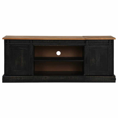 TV Kaappi HALDEN 2 liukuovea musta 150x40x60 cm massiivipuu
