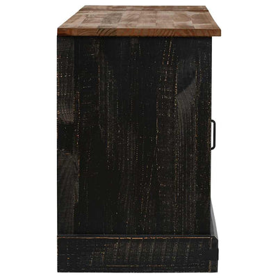 TV Kaappi HALDEN 2 liukuovea musta 150x40x60 cm massiivipuu