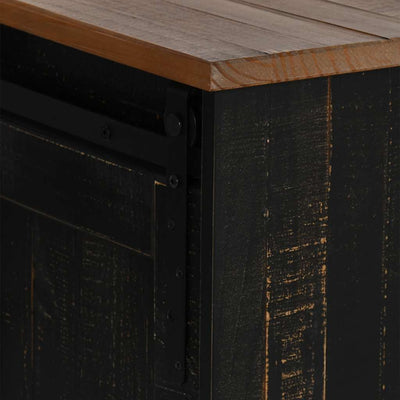 Musta tv kaappi halden Risa 150x40x60cm (2 liukuovea massiivipuu)