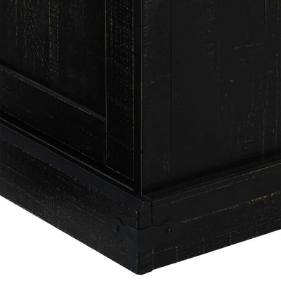 TV Kaappi HALDEN 2 liukuovea musta 150x40x60 cm massiivipuu
