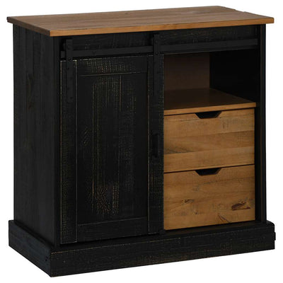 Senkki HALDEN liukuovella musta 80x40x80 cm massiivipuu