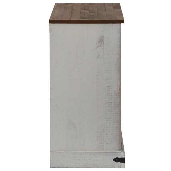 Valkoinen senkki halden liukuovella Trend 80x40x80cm (massiivipuu)