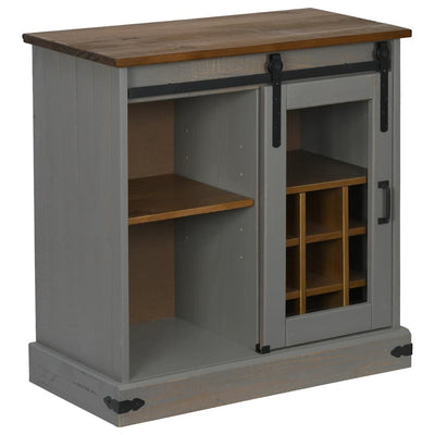 senkki HALDEN liukuovella harmaa 80x40x80 cm massiivipuu