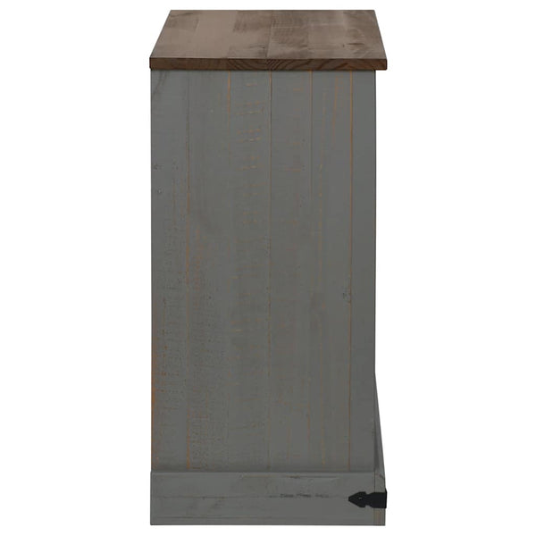 Harmaa senkki halden liukuovella Trend 80x40x80cm (massiivipuu)