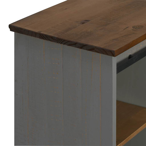 Harmaa senkki halden liukuovella Trend 80x40x80cm (massiivipuu)