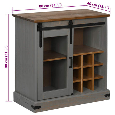 senkki HALDEN liukuovella harmaa 80x40x80 cm massiivipuu