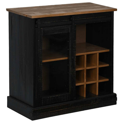 Senkki HALDEN liukuovella musta 80x40x80 cm massiivipuu