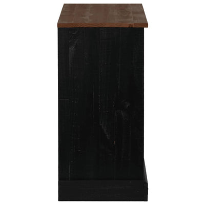 Senkki HALDEN liukuovella musta 80x40x80 cm massiivipuu