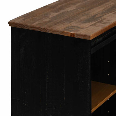 Senkki HALDEN liukuovella musta 80x40x80 cm massiivipuu