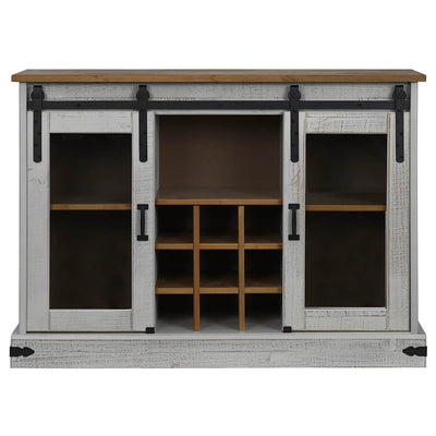 Senkki HALDEN 2 Liukuovet Valkoinen 112x40x80 cm Massiivipuu