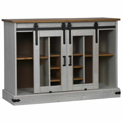 Senkki HALDEN 2 Liukuovet Valkoinen 112x40x80 cm Massiivipuu