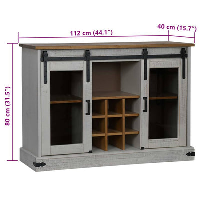 Senkki HALDEN 2 Liukuovet Valkoinen 112x40x80 cm Massiivipuu