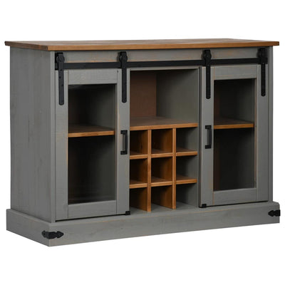 Senkki HALDEN 2 Liukuovet Harmaa 112x40x80 cm Massiivipuu