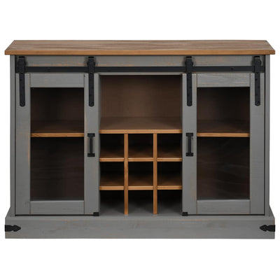 Senkki HALDEN 2 Liukuovet Harmaa 112x40x80 cm Massiivipuu