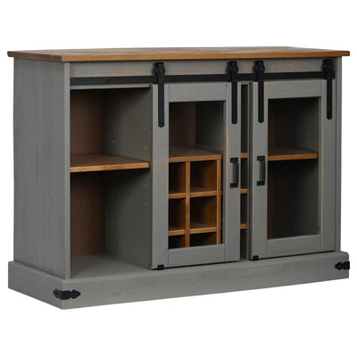 Senkki HALDEN 2 Liukuovet Harmaa 112x40x80 cm Massiivipuu