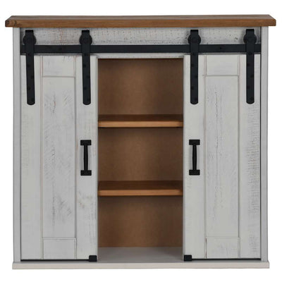 ripustuskaappi HALDEN 2 liukuovea valkoinen 75x22,5x70 cm mänty