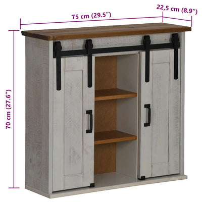 ripustuskaappi HALDEN 2 liukuovea valkoinen 75x22,5x70 cm mänty