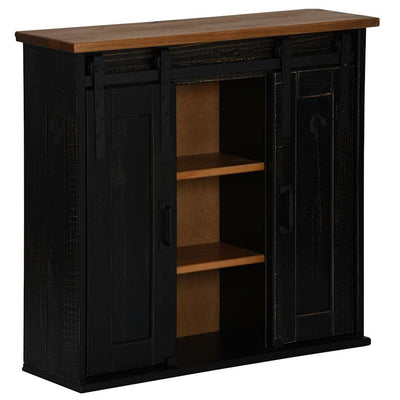 Ripustuskaappi HALDEN 2 liukuovea musta 75x22,5x70 cm mänty