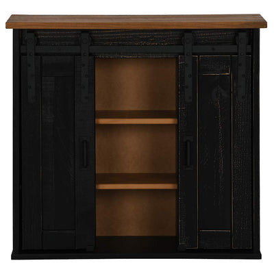 Ripustuskaappi HALDEN 2 liukuovea musta 75x22,5x70 cm mänty