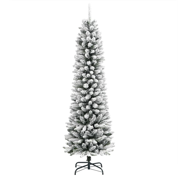 Keinotekoinen kapea joulukuusi lumenpeitteellä 120 cm PVC ja PE