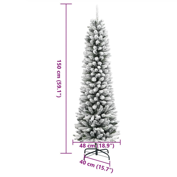 Tekojoulukuusi lumihuurteella 150 cm PVC ja PE