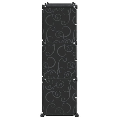 Musta säilytyslokero Ragip 6 kuutiolla ja ovilla (pp)