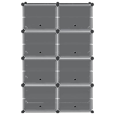 Musta säilytyslokero Ragip 8 kuutiolla ja ovilla (pp)