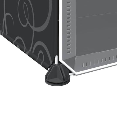 Musta säilytyslokero Ragip 8 kuutiolla ja ovilla (pp)