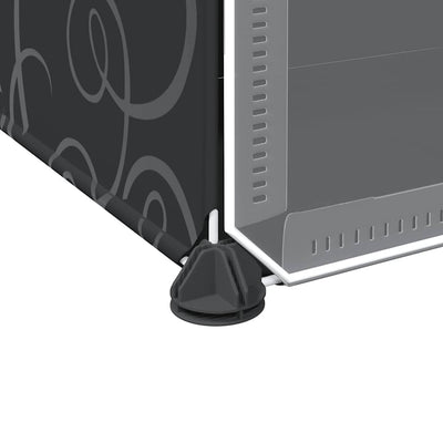 Musta säilytyslokero Ragip 12 kuutiolla ja ovilla (pp)