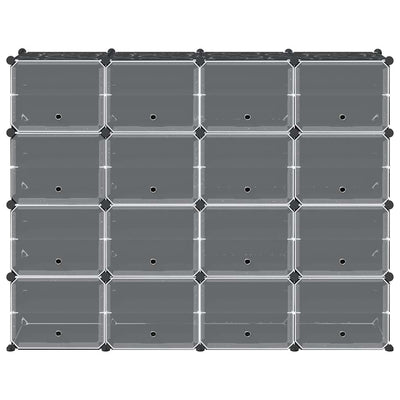 Musta säilytyslokero Ragip 16 kuutiolla ja ovilla (pp)