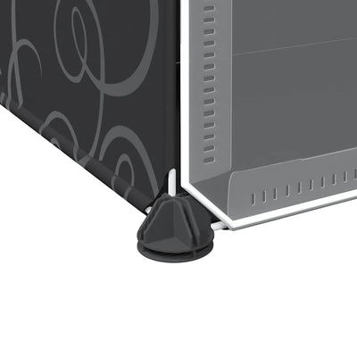 Musta säilytyslokero Ragip 16 kuutiolla ja ovilla (pp)