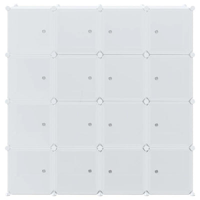 Tallennuskuution järjestäjä Yweta 16kuutiolla ja ripustustangoilla (pp)