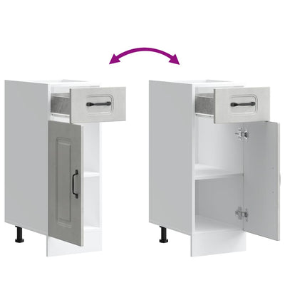 Harmaa keittiön pohjakaappi kalmar Tacue (suunniteltu puu)