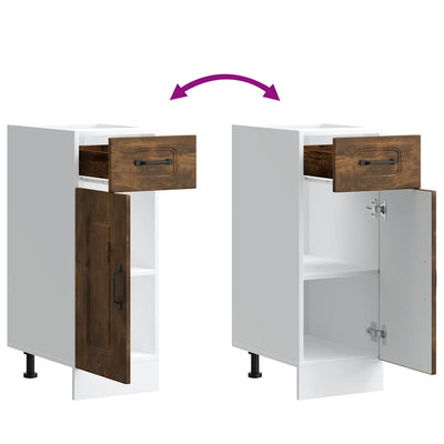 Savustettu tammi keittiön pohjakaappi kalmar Tacue (teknillinen puu)