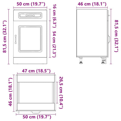 Valkoinen keittiön pohjakaappi kalmar Tacue (puinen)