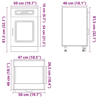 Valkoinen keittiön pohjakaappi kalmar Tacue (korkeakiiltoinen)