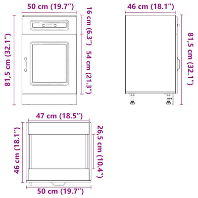 Sonoma tammi keittiön pohjakaappi kalmar Tacue (suunniteltu puu)