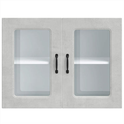 Betoniharmaa keittiön seinäkaappi Tacue (lasiovella kalmar)