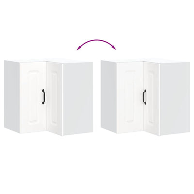 Valkoinen keittiön seinäkulmakaappi kalmar Tacue (suunniteltu puu)