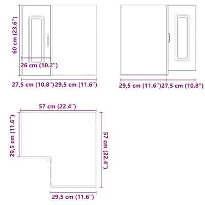 Vanha puu keittiön seinäkulmakaappi kalmar suunniteltu Tacue (puu)