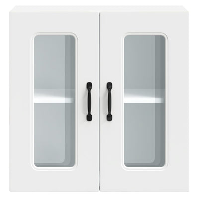 Valkoinen keittiön seinäkaappi lasiovella Tacue (kalmar)