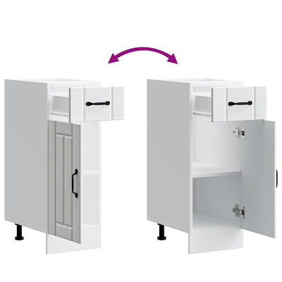 Valkoinen keittiön pohjakaappi lucca Armie (suunniteltu puu)