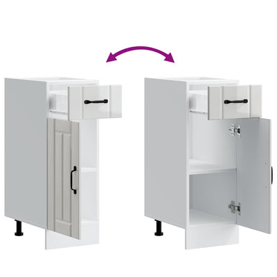 Valkoinen keittiön pohjakaappi lucca Armie (korkeakiiltoinen)